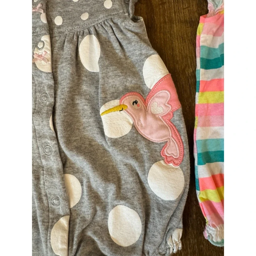 Carters Baby Girl Clothes Lot 3 Months Rompers Outfits Summer Bundle Unicorn Dot